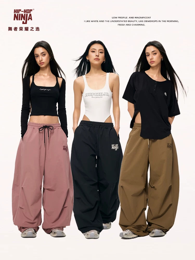 Women's Hip Hop Jazz Dance Cargo Pants Loose Fit Parachute Trousers