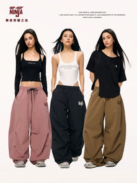 Women's Hip Hop Jazz Dance Cargo Pants Loose Fit Parachute Trousers