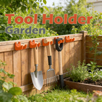 Wall-Mounted Garden Tool Organizer Rack for Garage and Shed Storage