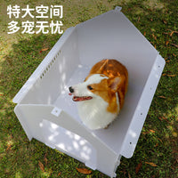 Outdoor All-Season Waterproof Plastic Dog House for Small to Medium Dogs