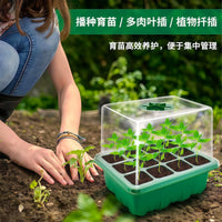12-Cell Seedling Starter Tray with Adjustable Ventilation Dome for Gardening