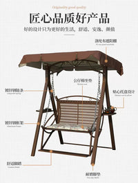Outdoor Double Swing Chair for Patio Garden Balcony, Iron Art Rocking Chair Hammock for Indoor and Outdoor Use
