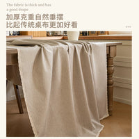 Japanese Style Cotton Linen Oil-Proof Waterproof Tablecloth for Dining Table and Tea Table, Rectangle
