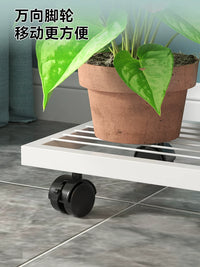 Multi-Tier Wrought Iron Plant Stand with Wheels for Balcony & Living Room
