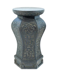 New Chinese Style Faux Stone Pedestal Planter Base for Indoor Outdoor Garden Decor