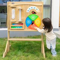Kids Outdoor Wooden Sand Pit Sandbox with Fence, Garden Home Digging Sand Play Equipment for Preschool Children