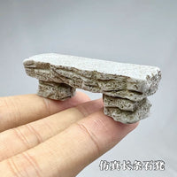 Miniature Garden Stone Table and Bench Set for Diorama and Model Scenes