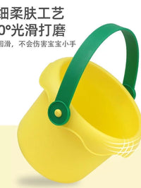 Kids Beach Sand Toy Set with Bucket, Shovel, Rake, and Soft Rubber Bath Play Tools