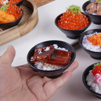 Realistic Japanese Sushi Donburi Food Model Keychain Ornament