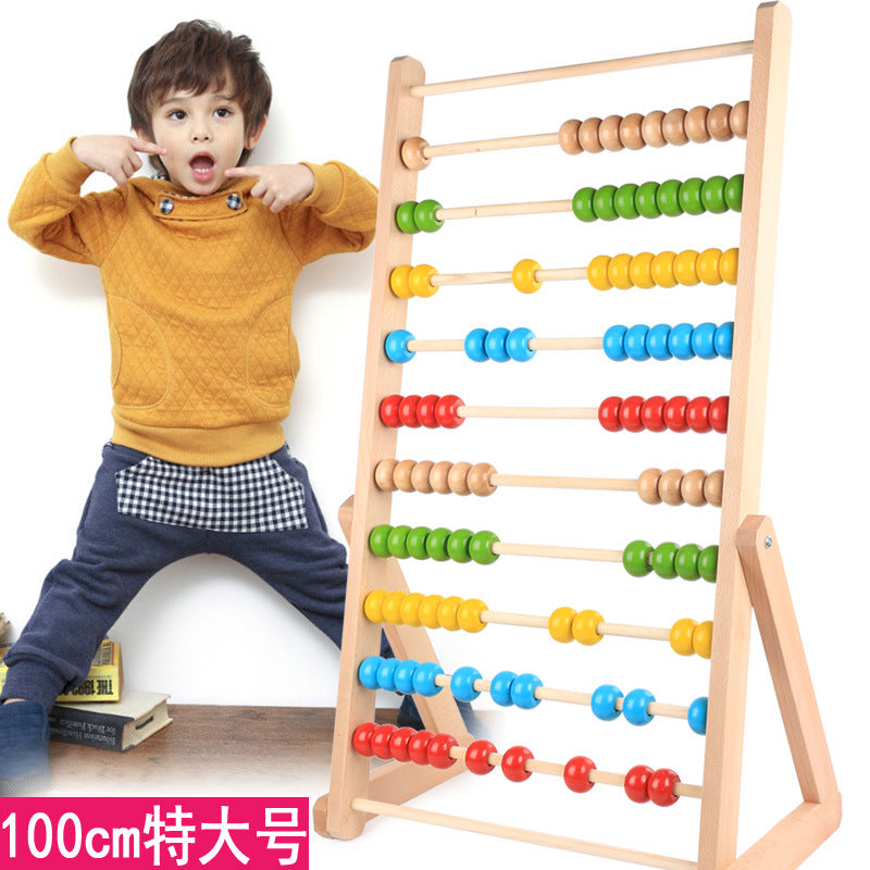 Kids Wooden Abacus Educational Toy, Colorful Number Counting Frame for Early Learning Math