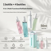 4-in-1 Portable Travel Lotion Dispenser Bottle Set for Skincare and Cosmetics