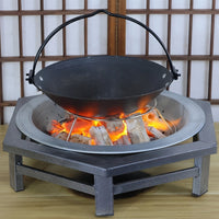 Vintage Cast Iron Fire Pit for Indoor/Outdoor Heating, BBQ, and Tea Boiling