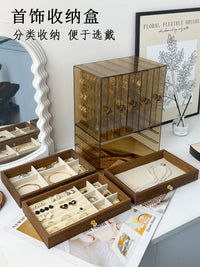 Acrylic Jewelry Organizer with Necklace Display Stand and Drawers