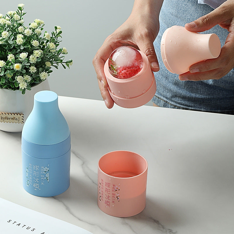 DIY Round Ice Ball Mold for Kids, Food-Grade Plastic Ice Cube Tray with Pattern