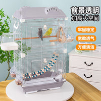 Large Wooden Bird Cage for Parakeets Cockatiels Peonies and Other Small Birds, Double-Layer Villa Design