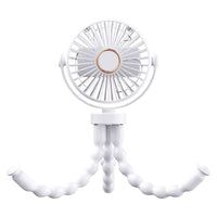 Portable USB Rechargeable Stroller Fan with Flexible Tripod and Clip-on Options