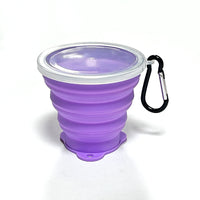 Collapsible Silicone Water Bottle with Carabiner for Outdoor Camping and Sports, Food-Grade Portable Travel Cup