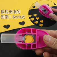 Mini Craft Punch Set for Kids DIY, Heart Star Snowflake Flower Shapes, 1.5cm Paper Embosser for Scrapbooking and Card Making