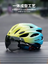 MTETEM Kids Cycling Helmet with Goggles for Youth Road Mountain Bike Safety