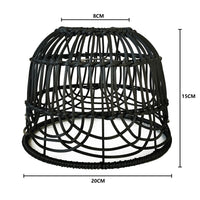Handwoven Rattan Lampshade for Pendant Light, American Style Decorative Shade for Teahouse Study