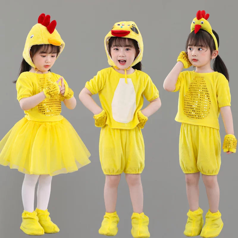 Children's Yellow Chick Duck Goose Animal Performance Costume