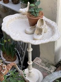 Vintage Cast Iron Rose Bird Bath Feeder Tray Garden Decor
