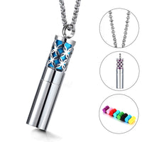316L Stainless Steel Cylinder Essential Oil Diffuser Necklace