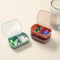 Portable Mini 2-Compartment Pill Organizer for Daily Use and Travel