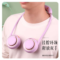 Portable USB Rechargeable Neck Fan with Adjustable Lanyard for Students and Outdoor Activities