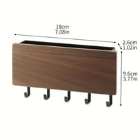 Japanese Style Wall Mounted Key Holder with Storage Shelf for Entryway