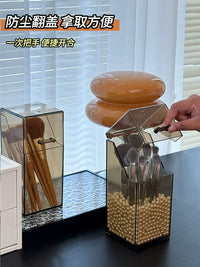 Acrylic Dustproof Makeup Brush Holder with Lid for Vanity Table