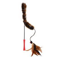 GiGwi Self-Play Cat Wand Toy with Feather/Fabric/Yarn for Kittens and Cats