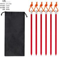 Deluxe Aluminum Alloy Tent Stakes 23cm for Outdoor Camping Canopy Windproof Reinforcement with Rope