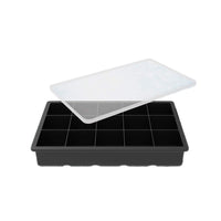 Food Grade Silicone 15-Compartment Ice Cube Tray with Lid and Tongs for Whiskey, DIY, and Baby Food Storage