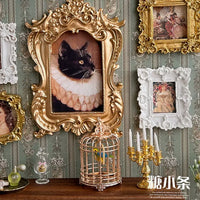 Dollhouse Miniature European Retro Golden Picture Frame for 1/6 1/12 BJD Dolls