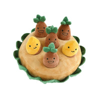 Interactive Sweet Potato Snuffle Toy for Dogs - Squeaky Plush Food Hiding Puzzle