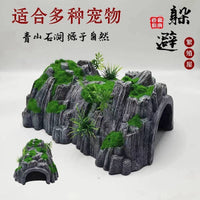 Hexagonal Reptile Hideout Cave for Axolotl Turtle Snake Gecko