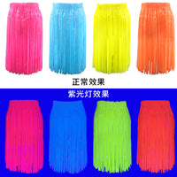 50cm Fluorescent Tinsel Skirt for Dance Performance & Halloween Neon Party Decor
