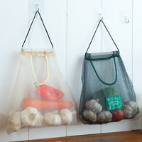 Reusable Mesh Produce Storage Bags for Kitchen Wall Hanging - Breathable Fruit and Vegetable Organizer