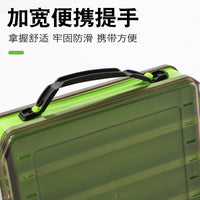 Double-Layer Wooden Lure Box with Handle, Large Capacity Fishing Tackle Storage for Minnow Baits