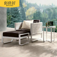 Outdoor Wicker Patio Sofa Set with Coffee Table for Garden Balcony