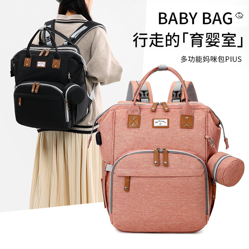 USB Diaper Bag Large Capacity Maternity Nappy Tote with Breast Milk Storage