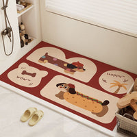 Cute Animal Hollow Loop Pile Bathroom Mat - Non-Slip, Drainable, Wear-Resistant, Cuttable