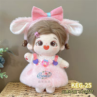 20cm Cotton Doll Clothes Set with Headdress for Plush Dolls