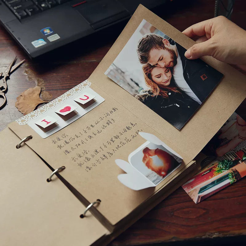 A5 Kraft Paper Foldable Notebook with Loose-Leaf Pages, Aesthetic Journal and Diary for Gifting