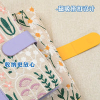 A6 Fabric Loose-Leaf Notebook with Blank Refills, Portable Pocket Journal for Notes and Sketches