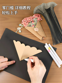 Chinese Valentine's Day Handmade Bouquet 3D Folding Birthday Greeting Card with NFC Music & Handwritten Letter, High-End Gift for Friends
