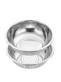 Stainless Steel Colander and Basin Set for Kitchen, Thickened Large Hole Drain Basket for Washing Vegetables and Rice