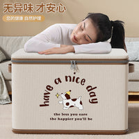 Foldable Fabric Storage Box with Lid for Clothes and Wardrobe Organization