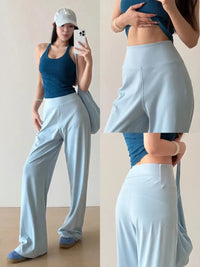 Women's Loose Fit Wide Leg Athletic Pants Breathable High Waist Straight Leg Trousers